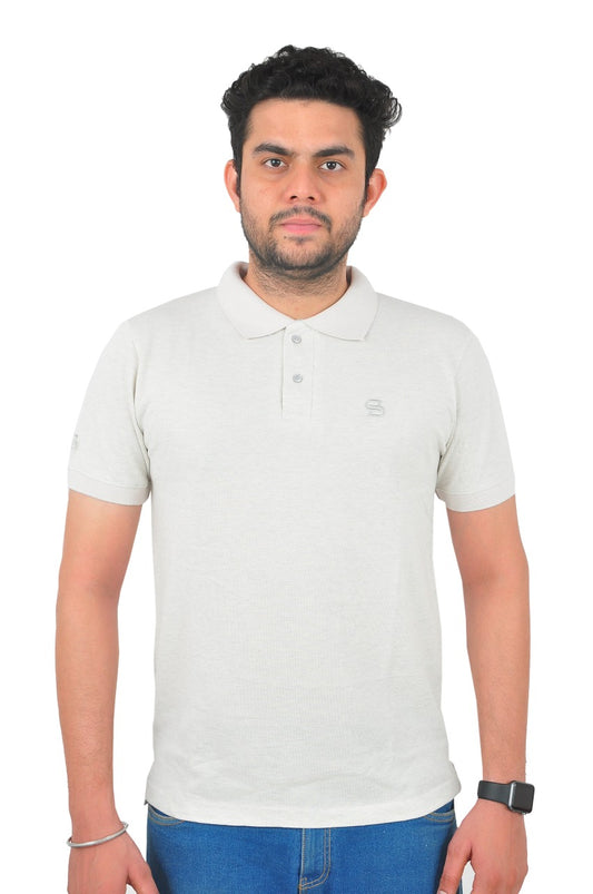 Men's Solid Polo T shirt Grey
